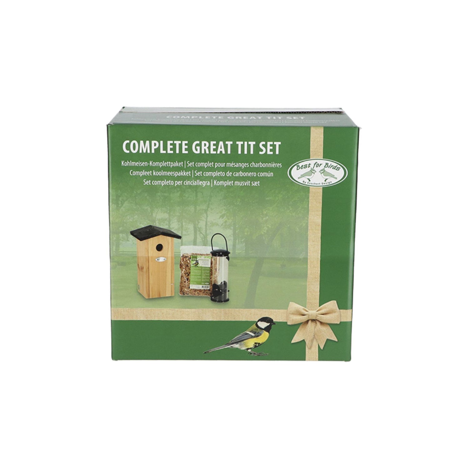 Koolmeespakket - Vogelhuis en Vogelvoeding - Tuinaccessoires Plant Greenify