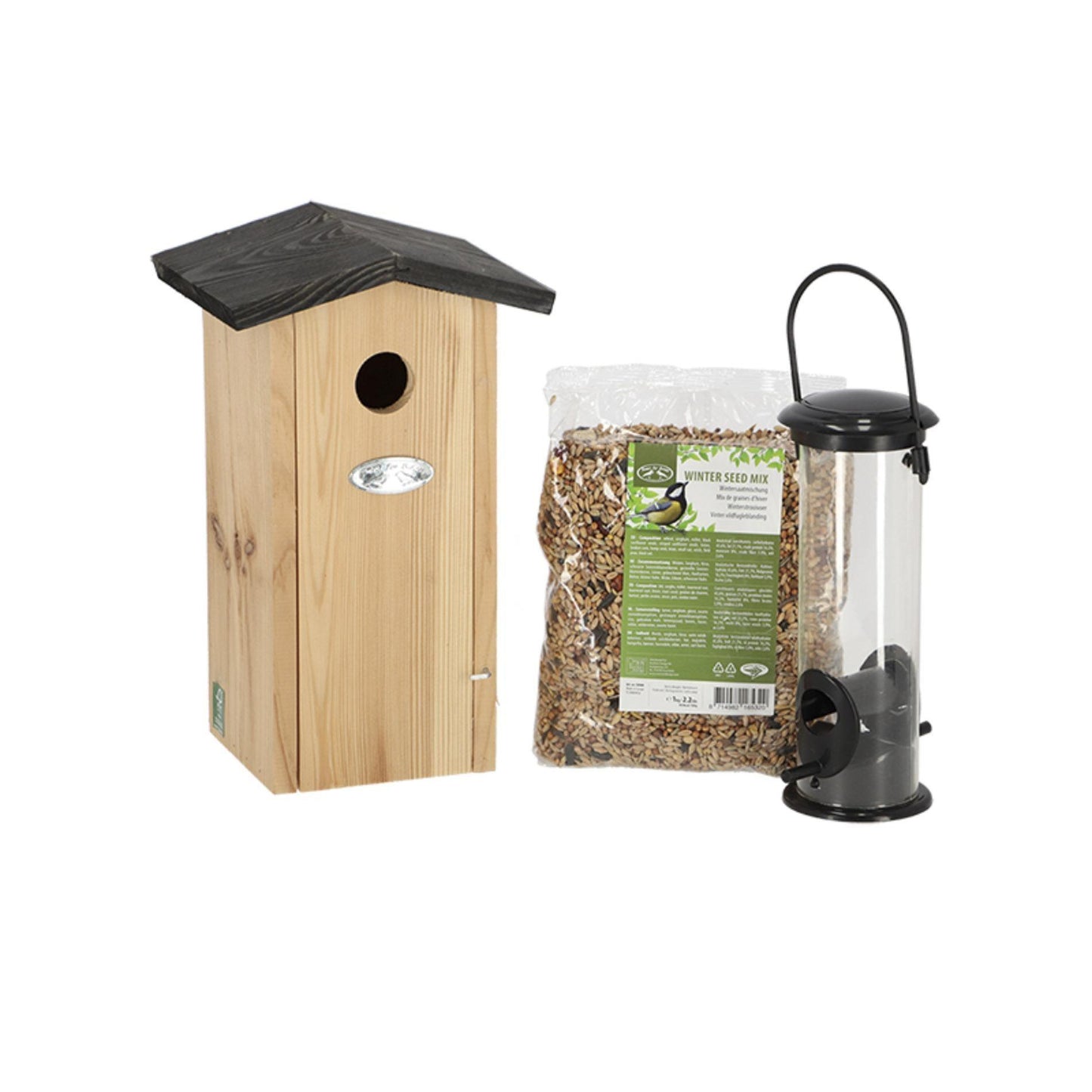 Koolmeespakket - Vogelhuis en Vogelvoeding - Tuinaccessoires Plant Greenify