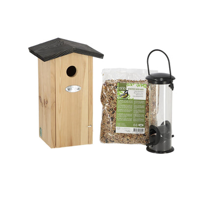 Koolmeespakket - Vogelhuis en Vogelvoeding - Tuinaccessoires Plant Greenify